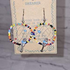 Colorful Beaded Dreamcatcher Earrings